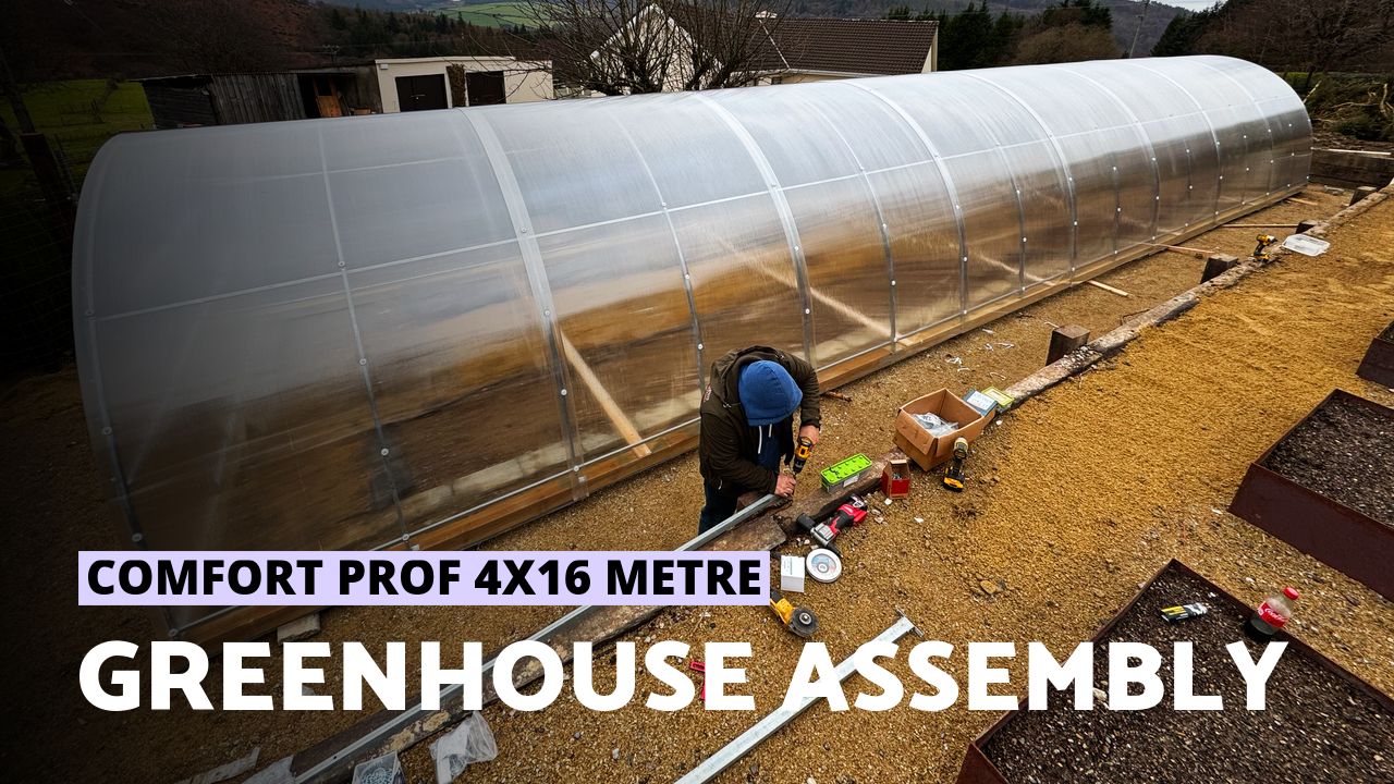 Polycarbonate Greenhouse Comfort Prof 4x16 m | How to Assemble | Intro + Time Lapse