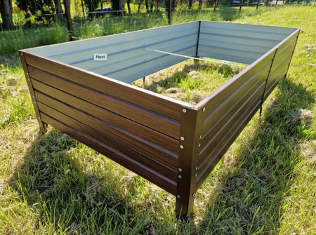 BUY Raised Bed, 1500x750x300 mm, Wood Imitation, Galvanized | GREEN FINGER IRELAND | For Sale