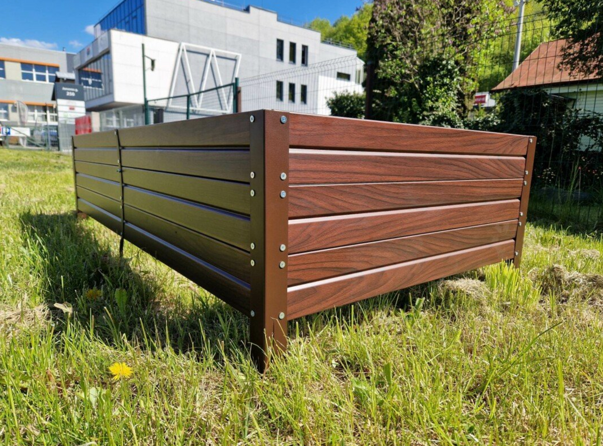 BUY Raised Bed, 1500x750x300 mm, Wood Imitation, Galvanized | GREEN FINGER IRELAND | For Sale