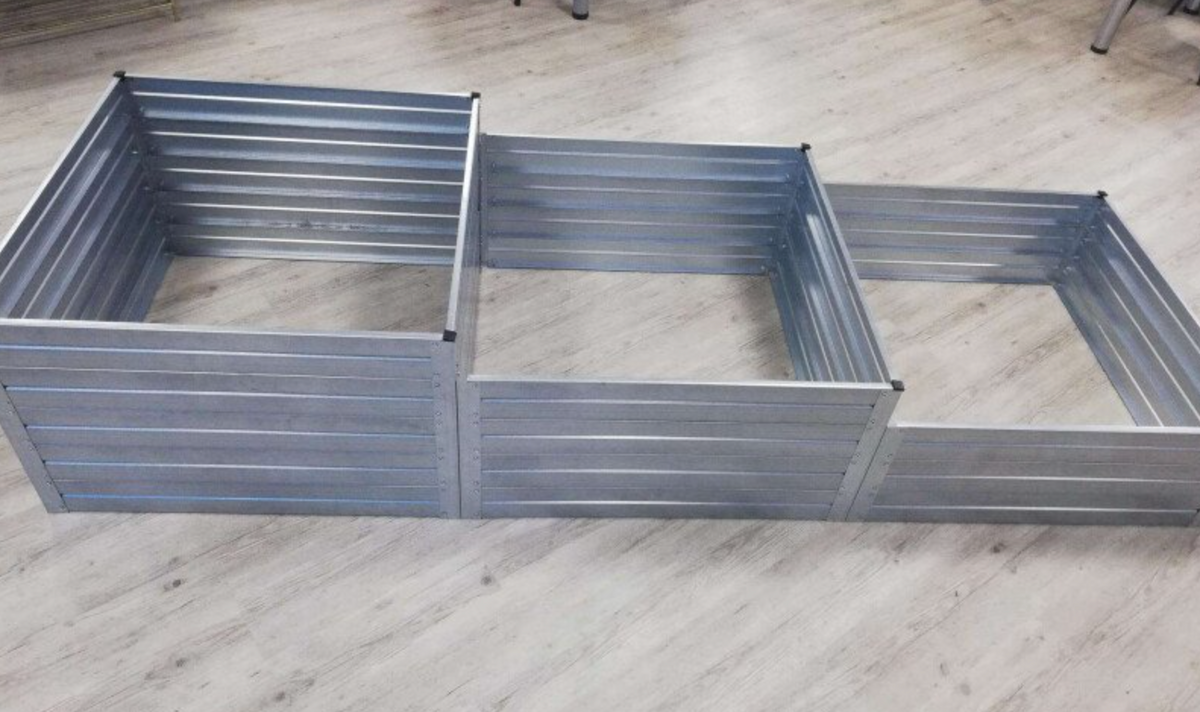 BUY Raised Bed, Staircase, 2250x750 mm, 500-400-300 mm, Galvanized | GREEN FINGER IRELAND | For Sale