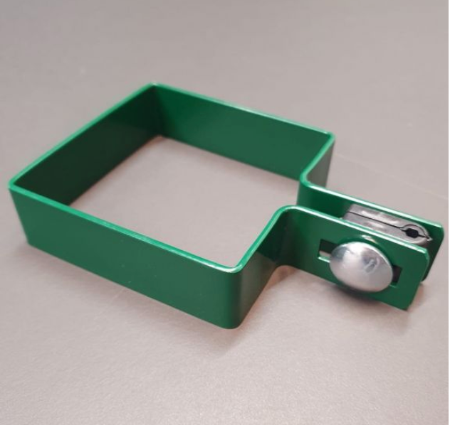 BUY Single Clamp For Gate Post, 50x50 mm, ZN+RAL6005 | GREEN FINGER IRELAND