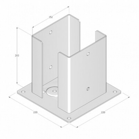 BUY Post Support Shoe for Timber, 150x150 mm | GREEN FINGER IRELAND | For Sale