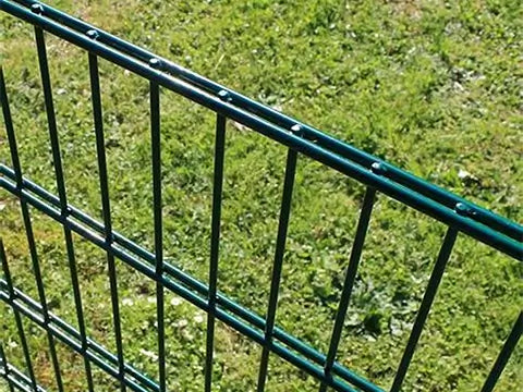 BUY 868 Twin Wire Mesh Panel For Fencing, 2230x2500 mm(7.3 ft), Powder Coated, ZN+RAL6005 | GREEN FINGER IRELAND