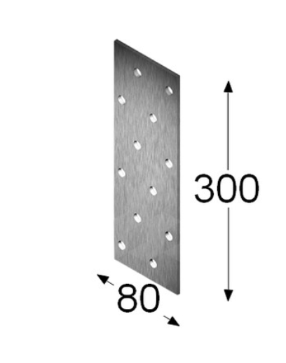 BUY 300x80 mm, Flat Perforated Plate, Galvanized, 2 mm | GREEN FINGER IRELAND
