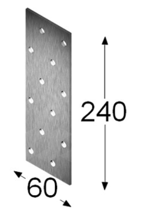 BUY 240x60 mm, Flat Perforated Plate, Galvanized, 2 mm | GREEN FINGER IRELAND