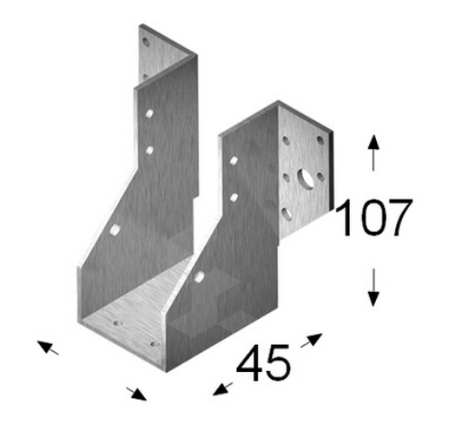 BUY Joist Hanger 45x107 mm, Galvanized | GREEN FINGER IRELAND