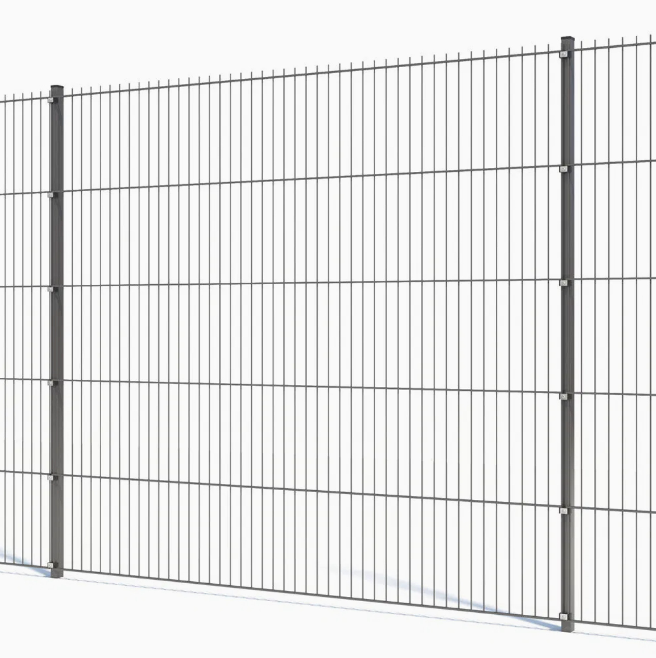 BUY 656 Twin Wire Mesh Panel For Fencing, 2230x2500 mm(7.3 ft), Powder Coated, Anthracite Grey, ZN+RAL7016 | GREEN FINGER IRELAND