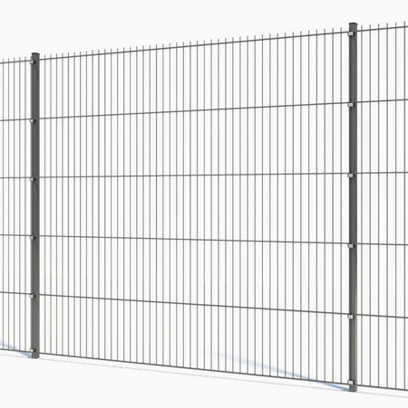 BUY 656 Twin Wire Mesh Panel For Fencing, 2230x2500 mm(7.3 ft), Powder Coated, Anthracite Grey, ZN+RAL7016 | GREEN FINGER IRELAND