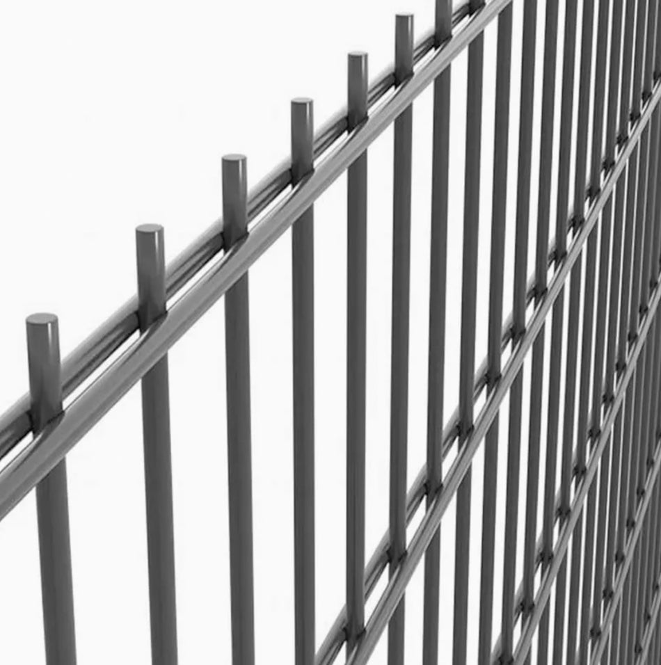 BUY 656 Twin Wire Mesh Panel For Fencing, 2230x2500 mm(7.3 ft), Powder Coated, Anthracite Grey, ZN+RAL7016 | GREEN FINGER IRELAND