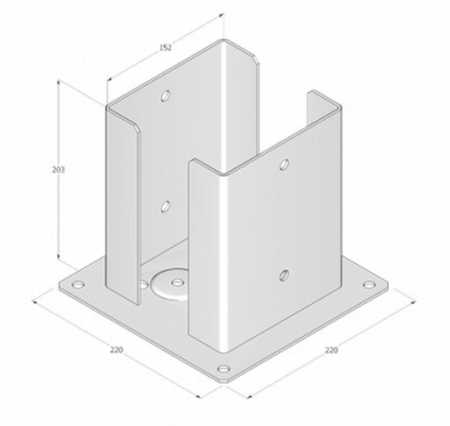 BUY Post Support Shoe for Timber, 150x150 mm | GREEN FINGER IRELAND | For Sale