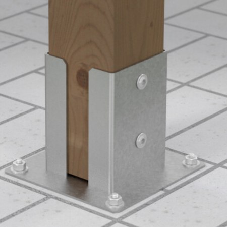 BUY Post Support Shoe for Timber, 150x150 mm | GREEN FINGER IRELAND | For Sale