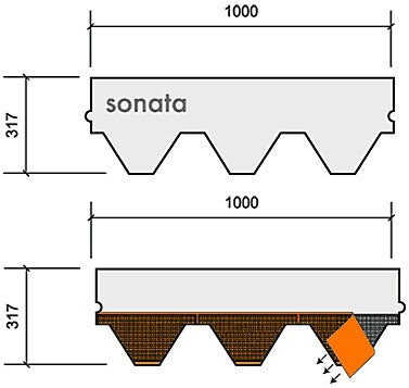 BUY Hexagonal Bitumen Roof Shingle Sonata, Pack 3 m2, Weight 9.2 kg/m2 | GREEN FINGER IRELAND | For Sale