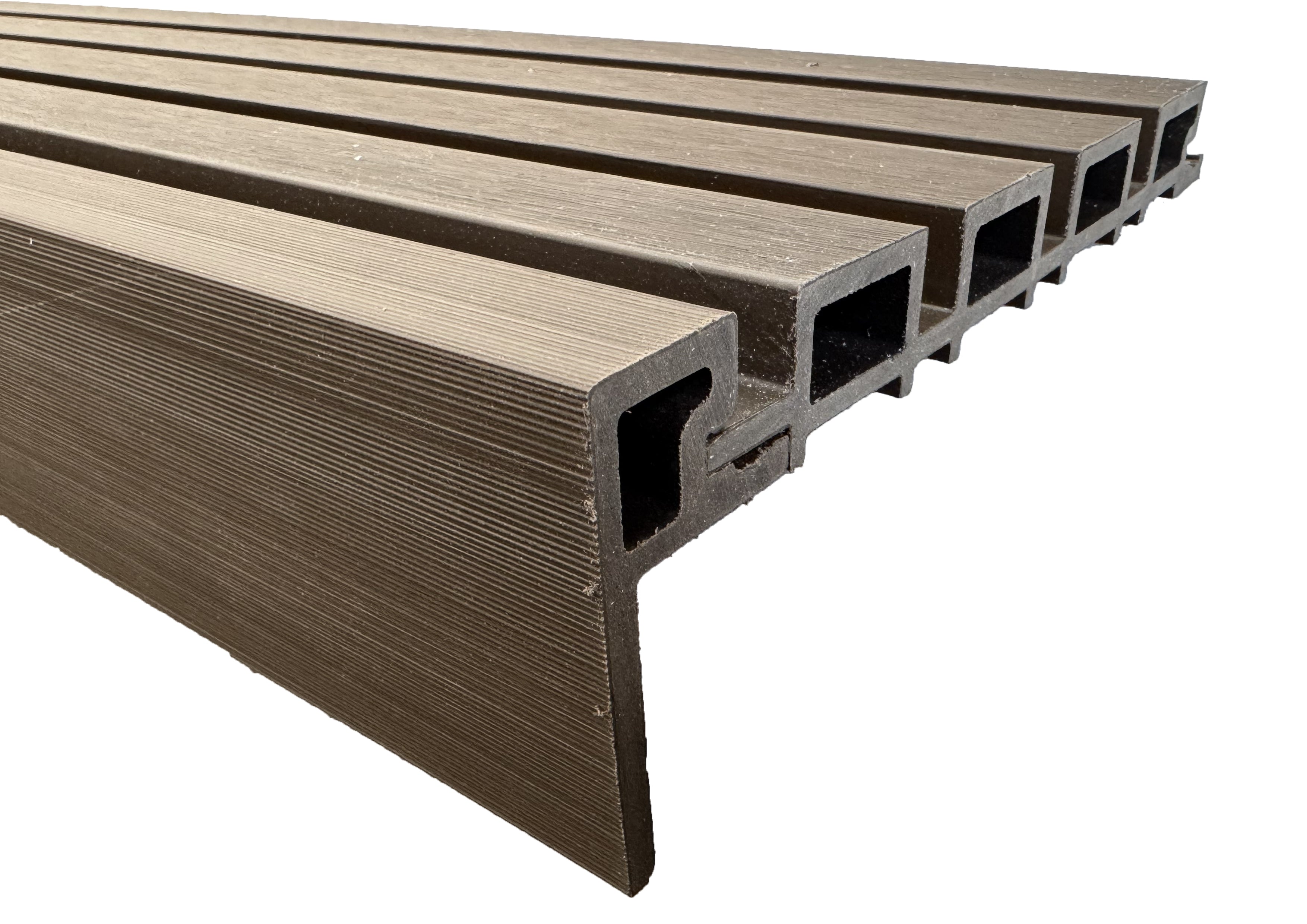 BUY F Trim for 219x26 mm Composite Cladding, 76x38 mm, 3000 mm, Walnut | GREEN FINGER IRELAND