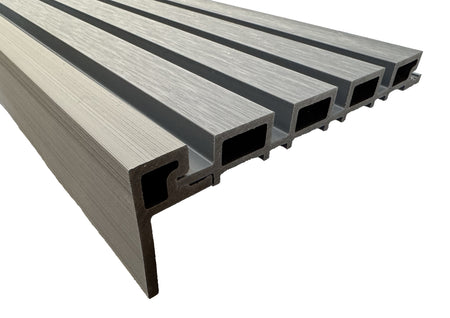 BUY F Trim for 219x26 mm Composite Cladding, 76x38 mm, 3000 mm, Light Grey | GREEN FINGER IRELAND