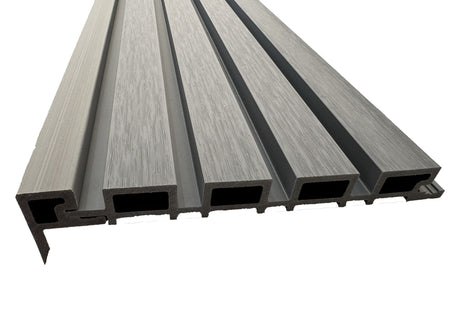 BUY F Trim for 219x26 mm Composite Cladding, 76x38 mm, 3000 mm, Light Grey | GREEN FINGER IRELAND