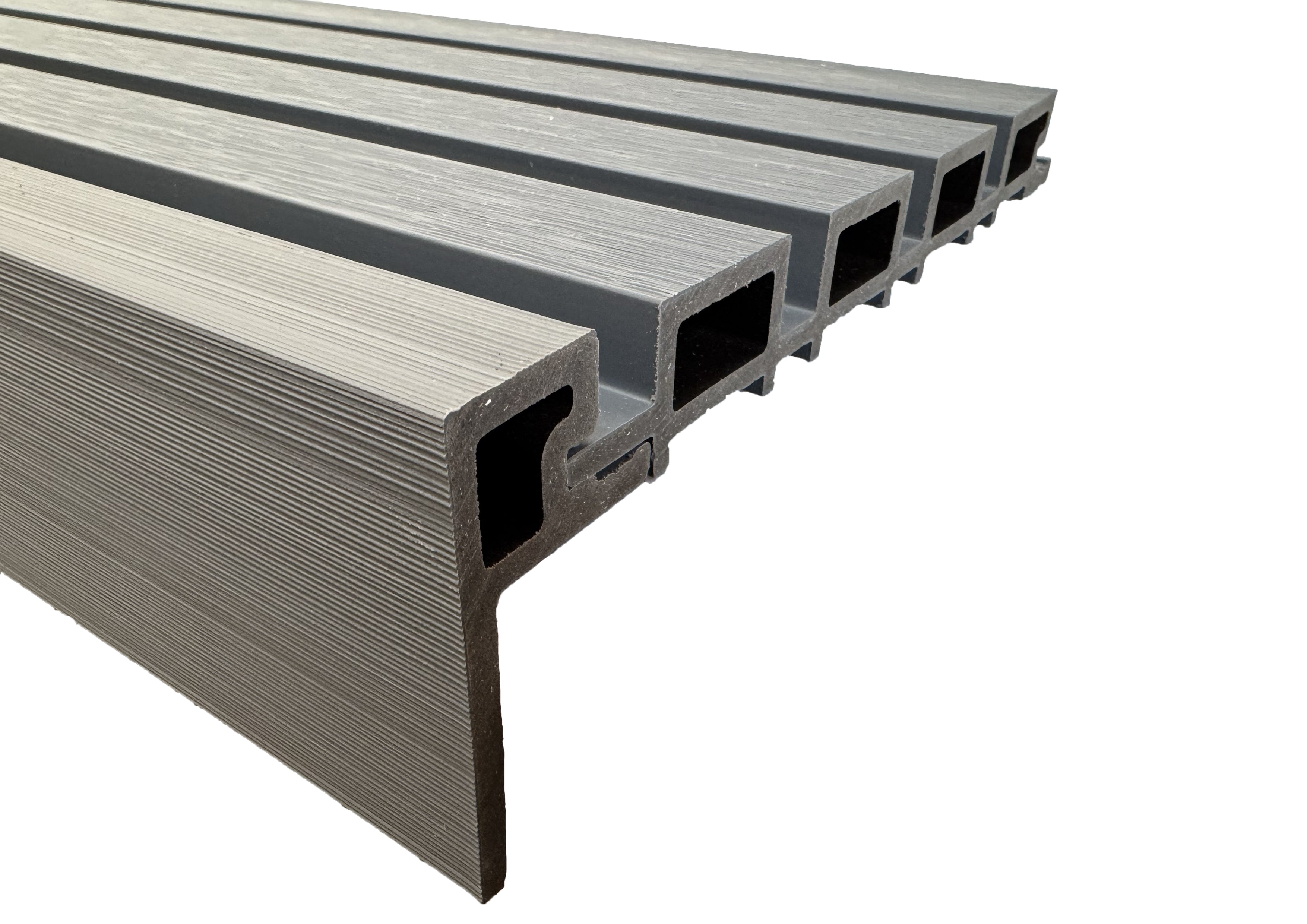 BUY F Trim for 219x26 mm Composite Cladding, 76x38 mm, 3000 mm, Light Grey | GREEN FINGER IRELAND