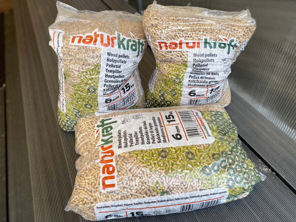 Wood Pellets, 15 kg Bag, 1 pallet(66 bags)