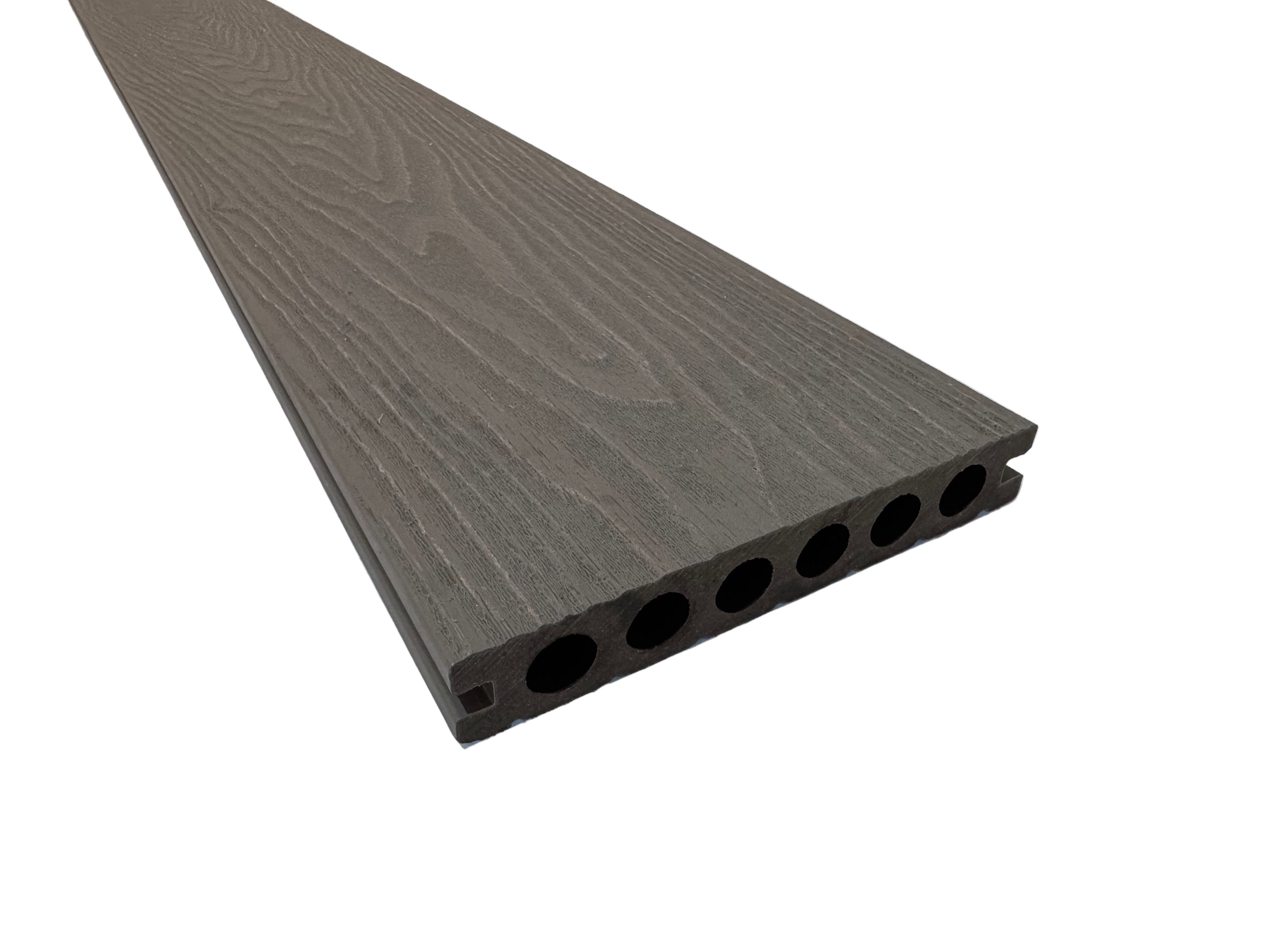 BUY Composite Decking Board, Wood Grain, One Sided, Light Grey, 142x23 mm, 4 m (5.6x1 inch, 13.1 ft) | GREEN FINGER IRELAND