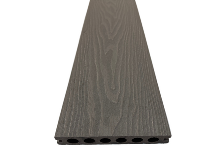 BUY Composite Decking Board, Wood Grain, One Sided, Light Grey, 142x23 mm, 4 m (5.6x1 inch, 13.1 ft) | GREEN FINGER IRELAND