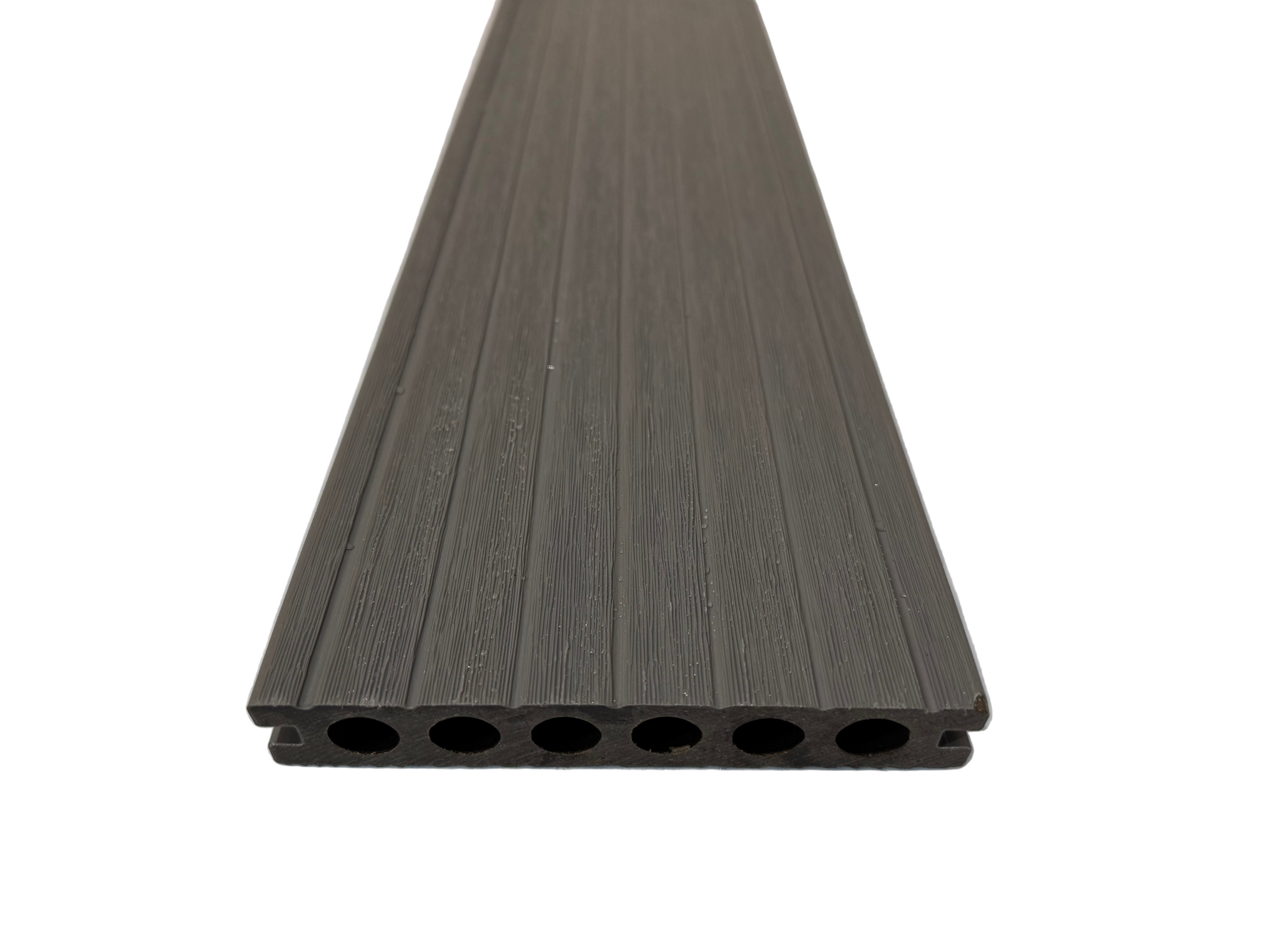BUY Composite Decking Board, Wood Grain, One Sided, Light Grey, 142x23 mm, 4 m (5.6x1 inch, 13.1 ft) | GREEN FINGER IRELAND
