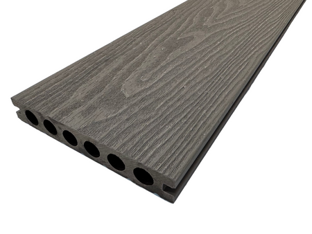 BUY Composite Decking Board, Wood Grain, One Sided, Light Grey, 142x23 mm, 4 m (5.6x1 inch, 13.1 ft) | GREEN FINGER IRELAND