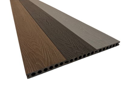 BUY Composite Decking Board, Wood Grain, One Sided, Black, 142x23 mm, 4 m (5.6x1 inch, 13.1 ft) | GREEN FINGER IRELAND
