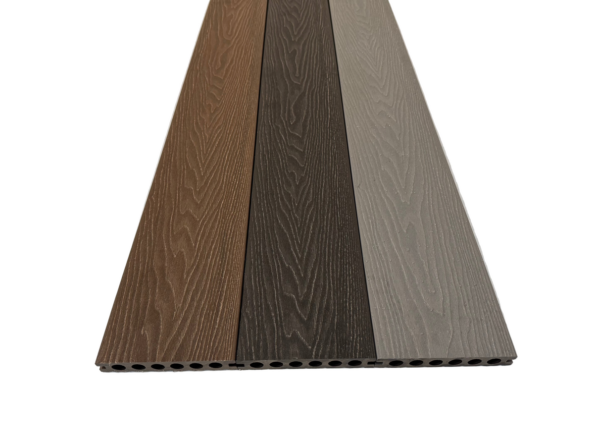 BUY Composite Decking Board, Wood Grain, One Sided, Walnut, 142x23 mm, 4 m (5.6x1 inch, 13.1 ft) | GREEN FINGER IRELAND
