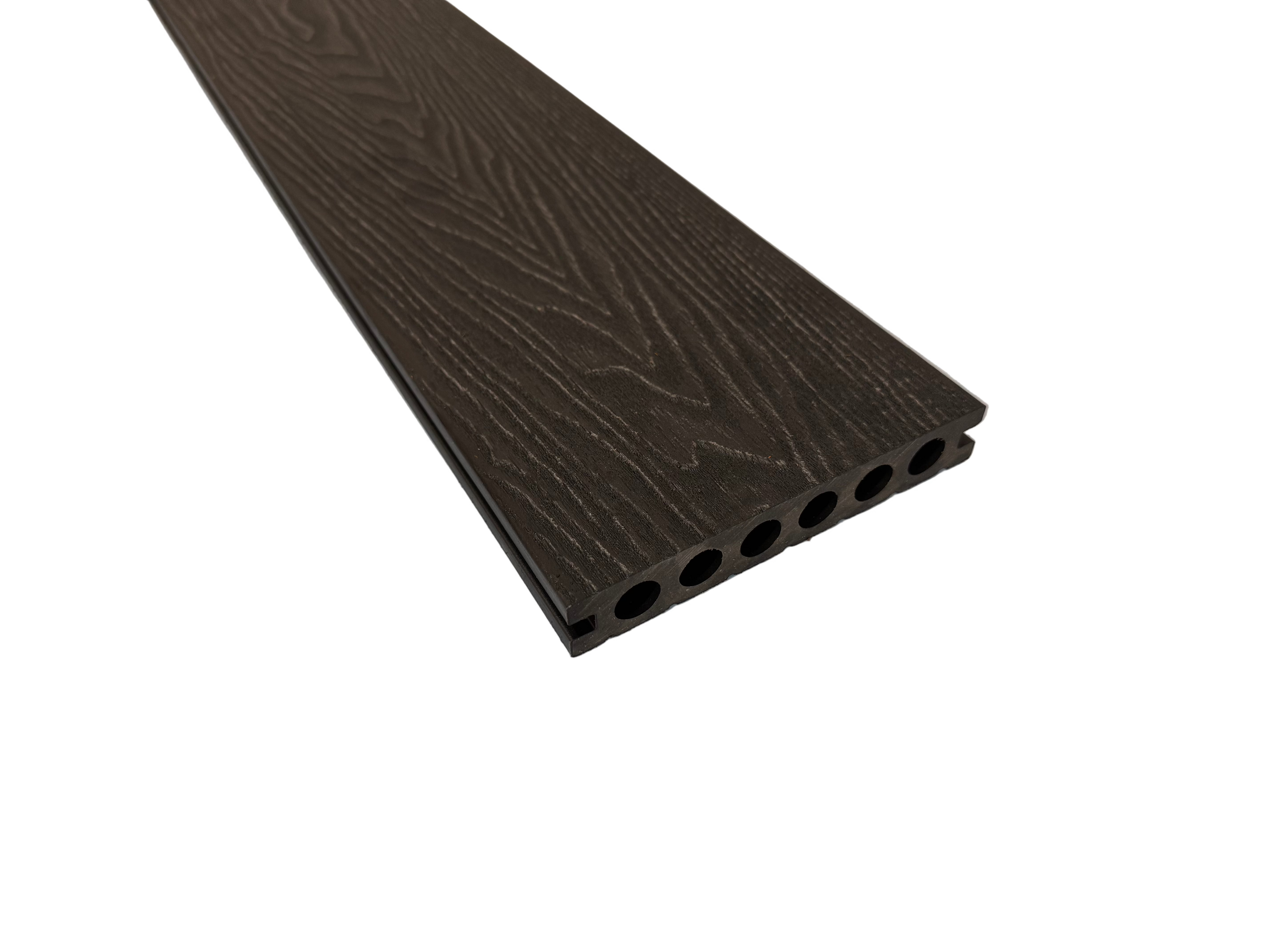 BUY Composite Decking Board, Wood Grain, One Sided, Black, 142x23 mm, 4 m (5.6x1 inch, 13.1 ft) | GREEN FINGER IRELAND