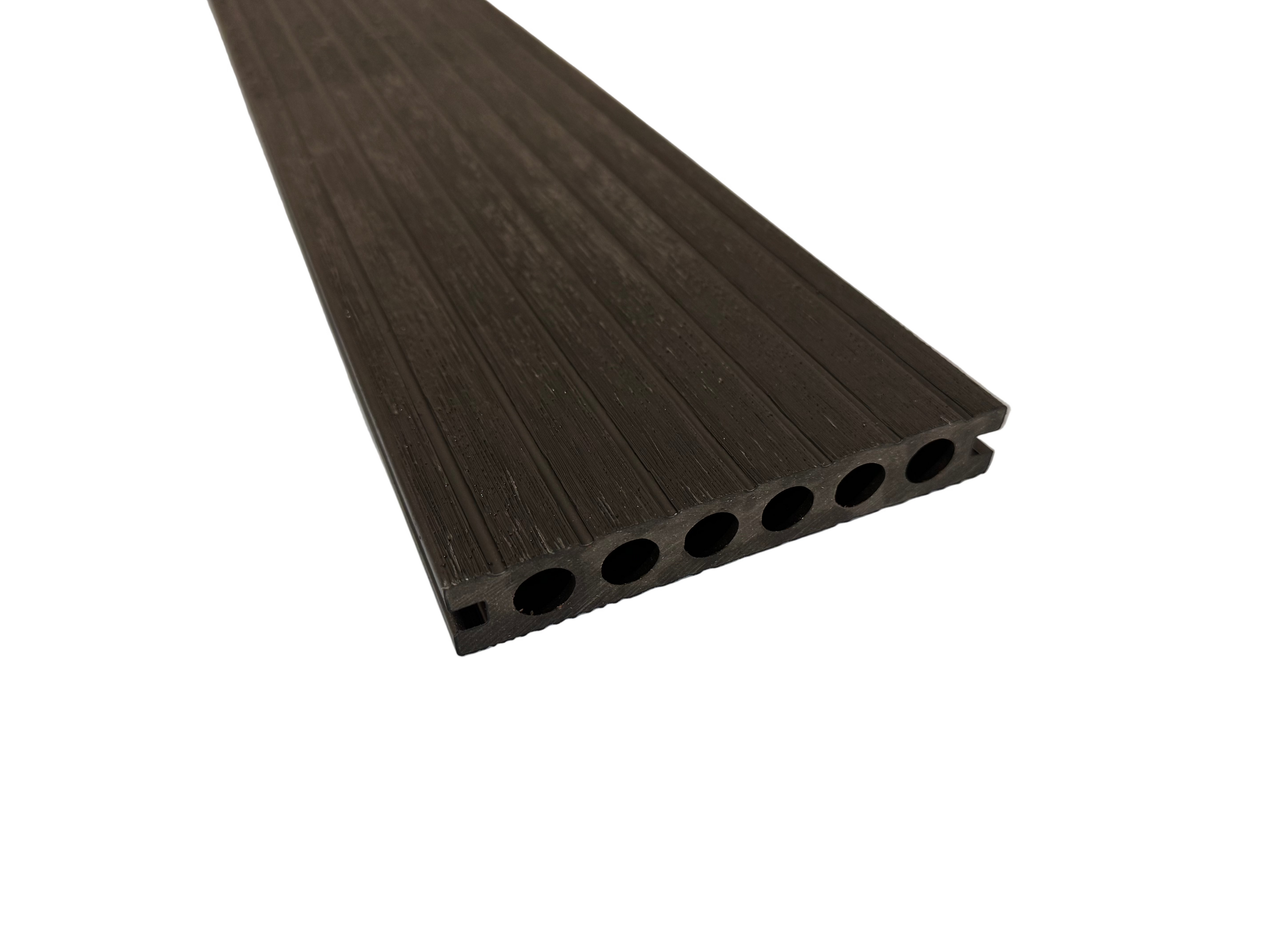 BUY Composite Decking Board, Wood Grain, One Sided, Black, 142x23 mm, 4 m (5.6x1 inch, 13.1 ft) | GREEN FINGER IRELAND