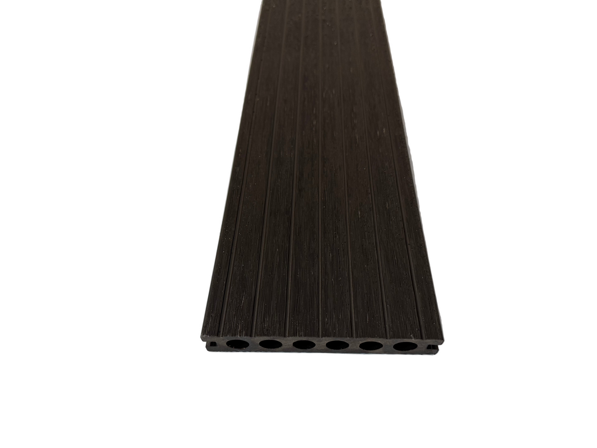 BUY Composite Decking Board, Wood Grain, One Sided, Black, 142x23 mm, 4 m (5.6x1 inch, 13.1 ft) | GREEN FINGER IRELAND