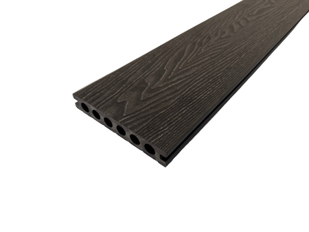 BUY Composite Decking Board, Wood Grain, One Sided, Black, 142x23 mm, 4 m (5.6x1 inch, 13.1 ft) | GREEN FINGER IRELAND