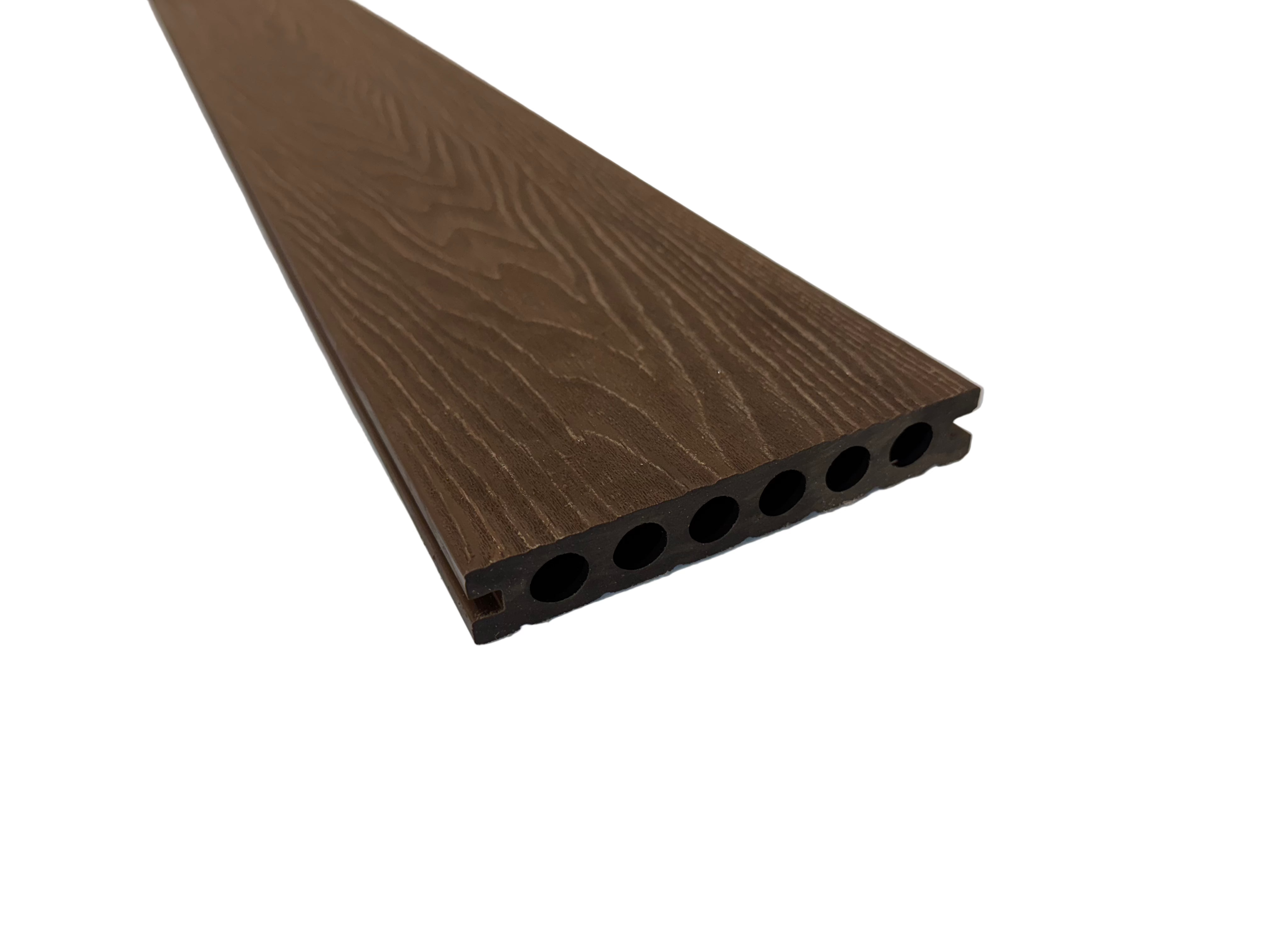 BUY Composite Decking Board, Wood Grain, One Sided, Walnut, 142x23 mm, 4 m (5.6x1 inch, 13.1 ft) | GREEN FINGER IRELAND