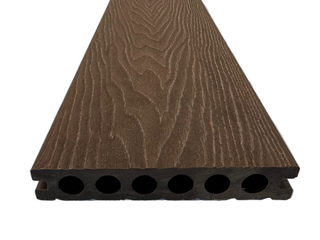 BUY Composite Decking Board, Wood Grain, One Sided, Walnut, 142x23 mm, 4 m (5.6x1 inch, 13.1 ft) | GREEN FINGER IRELAND