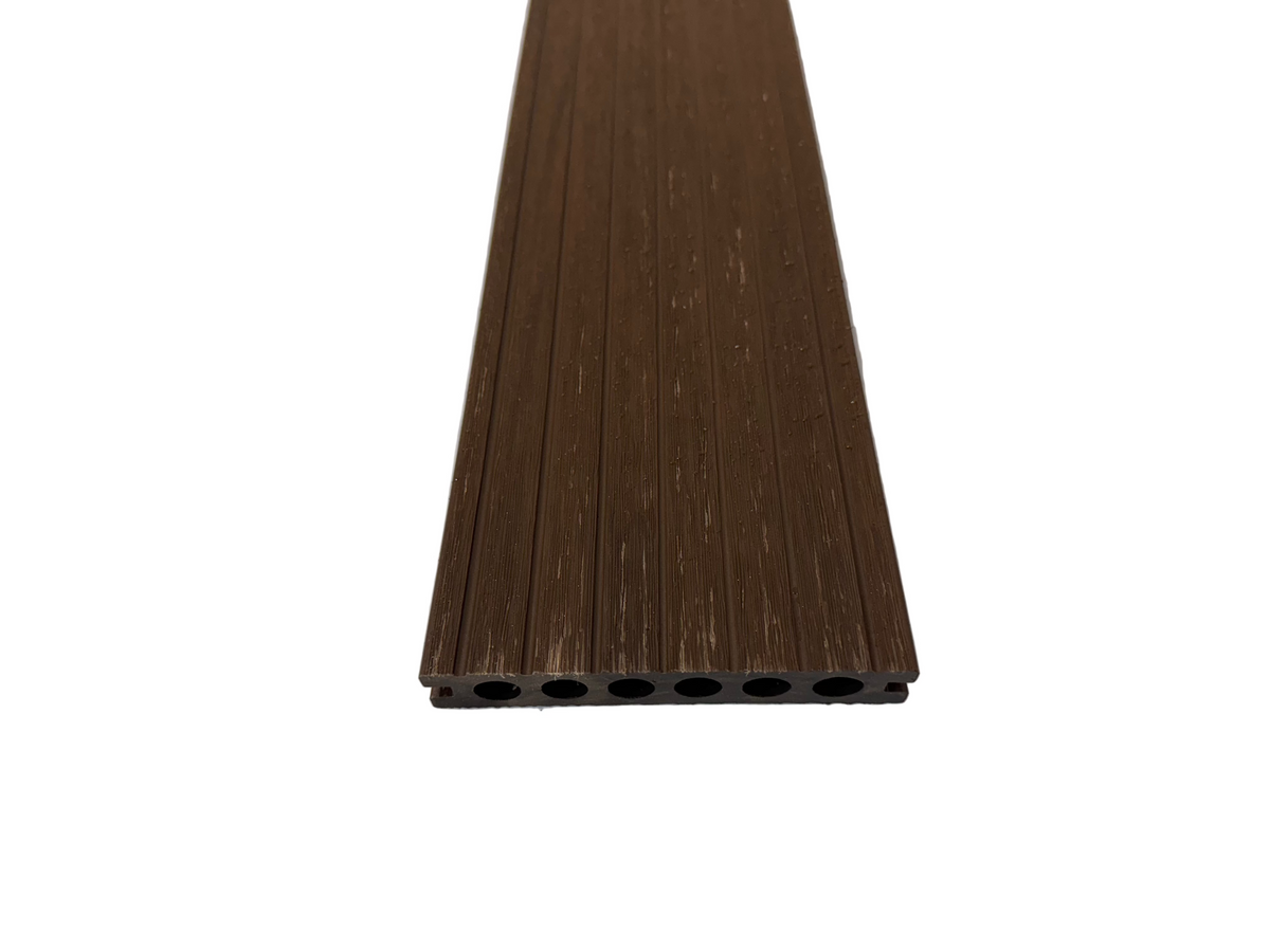 BUY Composite Decking Board, Wood Grain, One Sided, Walnut, 142x23 mm, 4 m (5.6x1 inch, 13.1 ft) | GREEN FINGER IRELAND