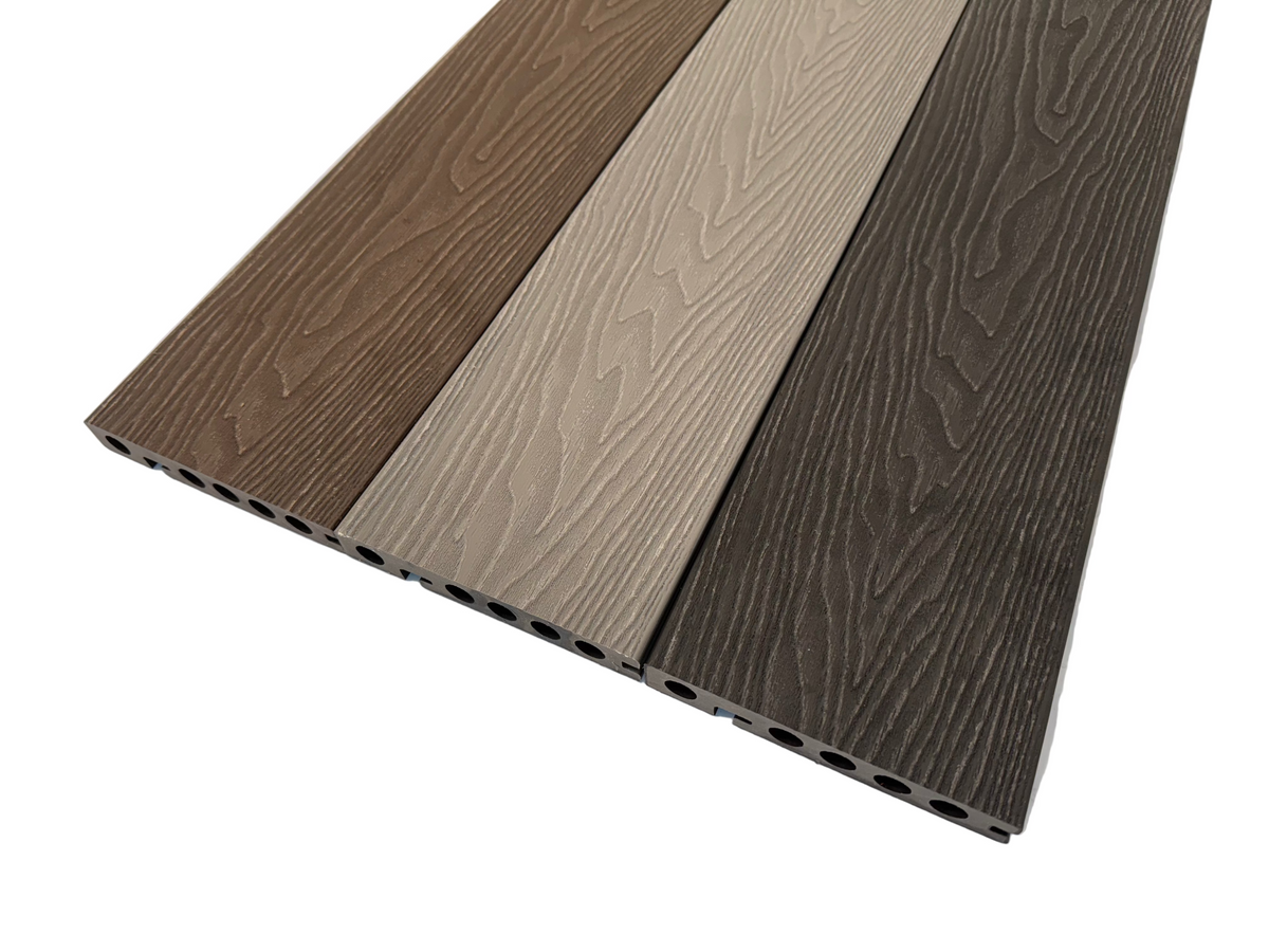 BUY Composite Edge/Step Board, Wood Grain, One Sided, Black, 142x23 mm, 4.3 m (5.6x1 inch, 14.1 ft) | GREEN FINGER IRELAND