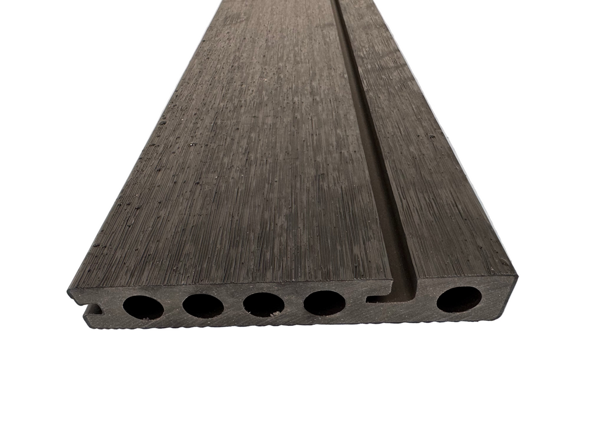 BUY Composite Edge/Step Board, Wood Grain, One Sided, Black, 142x23 mm, 4.3 m (5.6x1 inch, 14.1 ft) | GREEN FINGER IRELAND