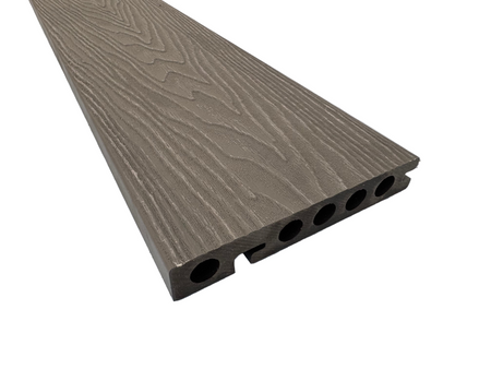 BUY Composite Edge/Step Board, Wood Grain, One Sided, Light Grey, 142x23 mm, 4.3 m (5.6x1 inch, 14.1 ft) | GREEN FINGER IRELAND