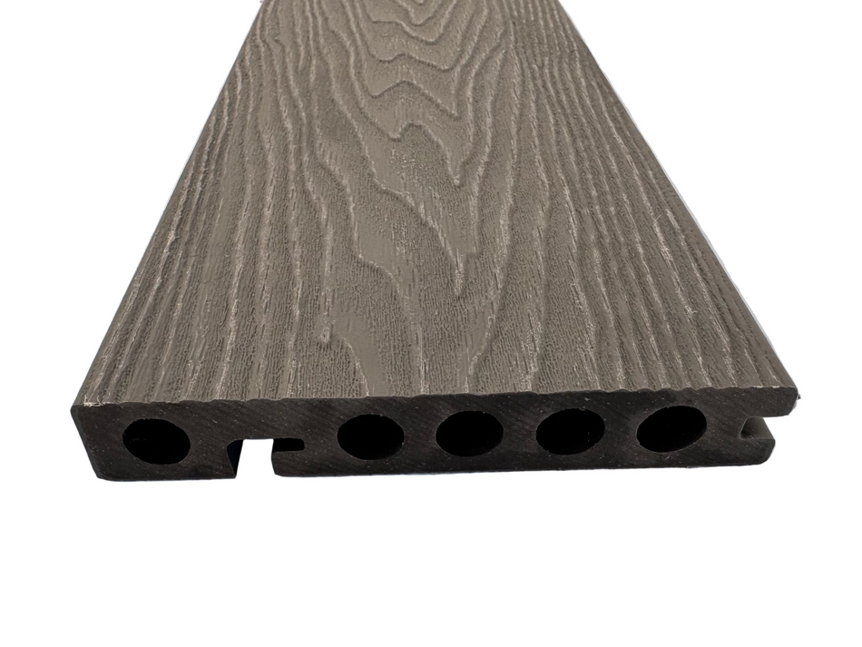 BUY Composite Edge/Step Board, Wood Grain, One Sided, Light Grey, 142x23 mm, 4.3 m (5.6x1 inch, 14.1 ft) | GREEN FINGER IRELAND