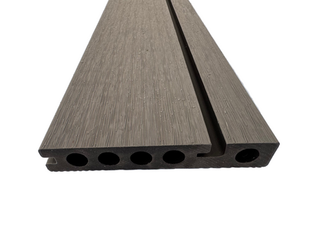 BUY Composite Edge/Step Board, Wood Grain, One Sided, Light Grey, 142x23 mm, 4.3 m (5.6x1 inch, 14.1 ft) | GREEN FINGER IRELAND