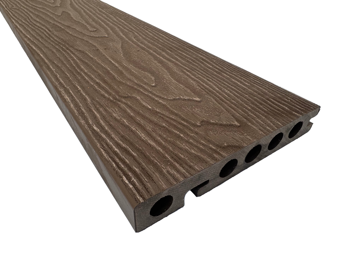 BUY Composite Edge/Step Board, Wood Grain, One Sided, Walnut, 142x23 mm, 4.3 m (5.6x1 inch, 14.1 ft) | GREEN FINGER IRELAND