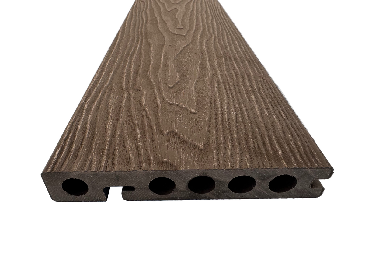 BUY Composite Edge/Step Board, Wood Grain, One Sided, Walnut, 142x23 mm, 4.3 m (5.6x1 inch, 14.1 ft) | GREEN FINGER IRELAND