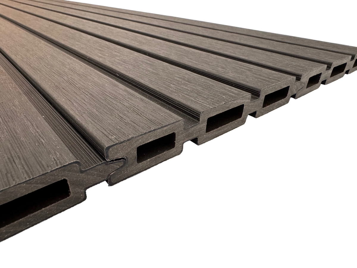 BUY Composite Fence Board with Rain Texture, Black, 163x20 mm(155 mm finish), Double-Sided | GREEN FINGER IRELAND