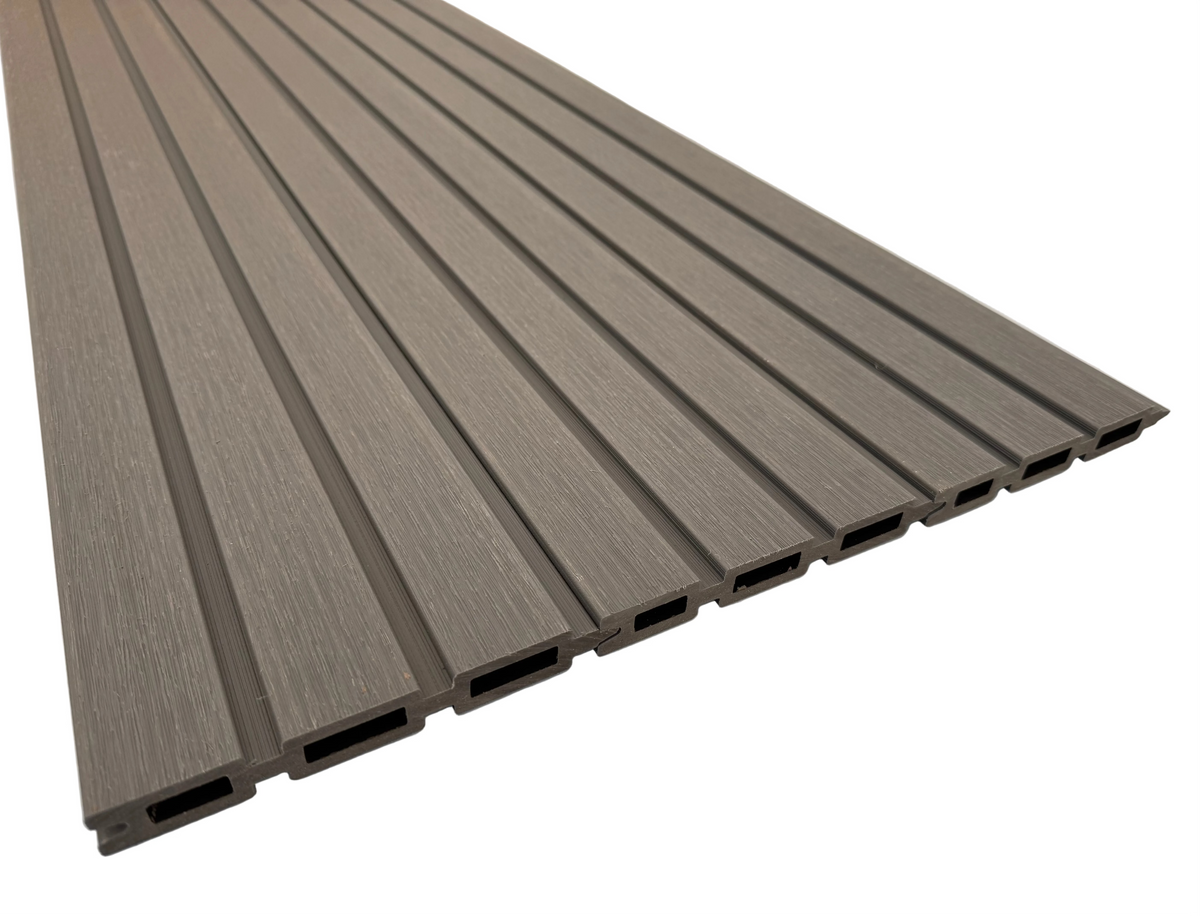 BUY Composite Fence Board with Rain Texture, Light Grey, 163x20 mm(155 mm finish), Double-Sided | GREEN FINGER IRELAND