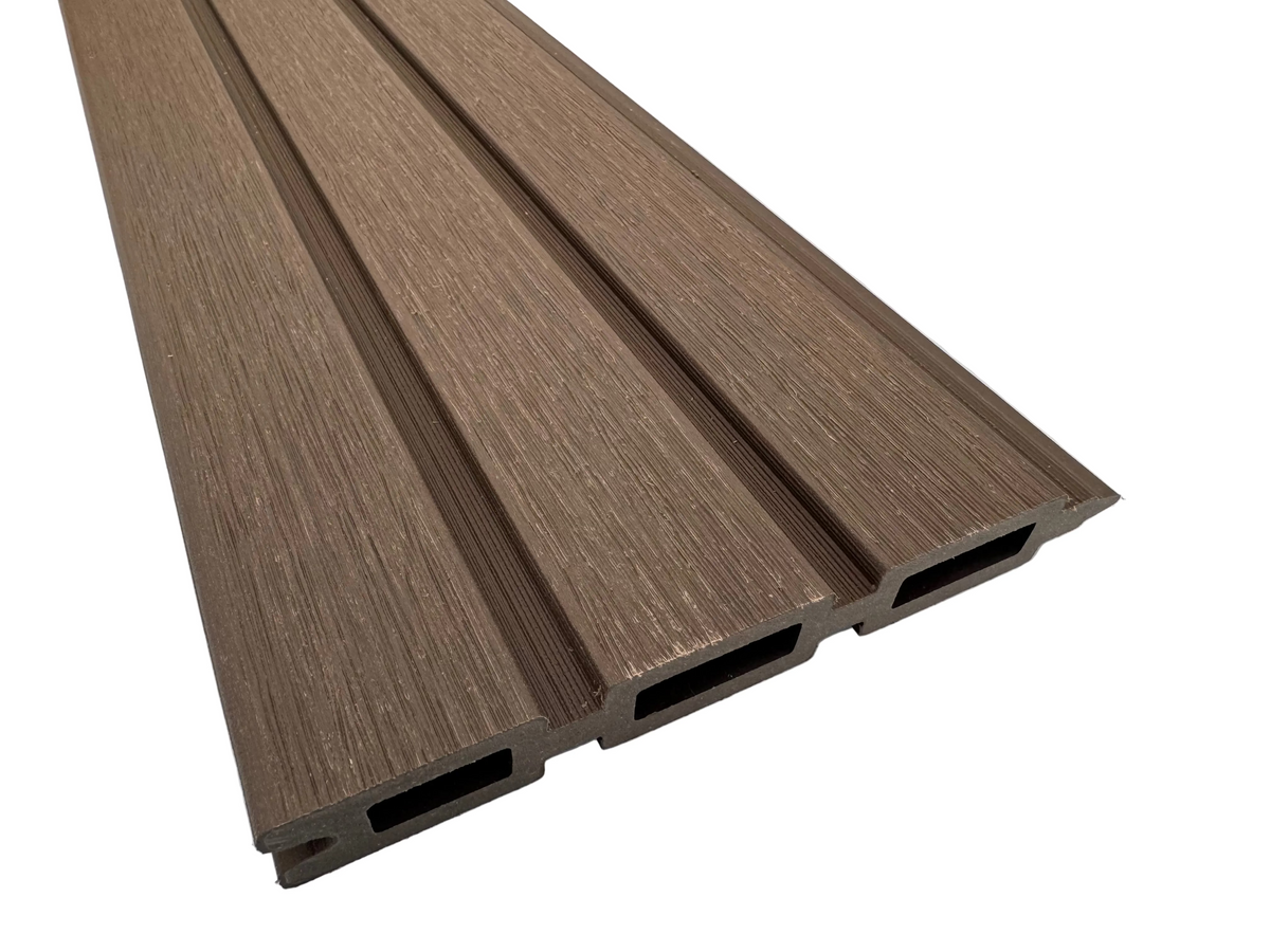 BUY Composite Fence Board with Rain Texture, Walnut, 163x20 mm(155 mm finish), Double-Sided | GREEN FINGER IRELAND
