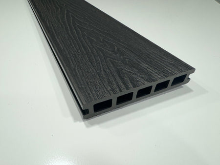 BUY Composite Decking Board, Wood Grain, Double Sided, Black, 148x25 mm, 4 m (5.8x1 inch, 13.1 ft) | GREEN FINGER IRELAND | For Sale