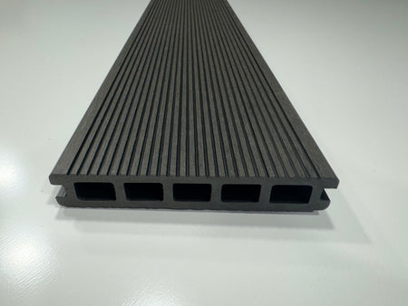 BUY Composite Decking Board, Wood Grain, Double Sided, Black, 148x25 mm, 4 m (5.8x1 inch, 13.1 ft) | GREEN FINGER IRELAND | For Sale