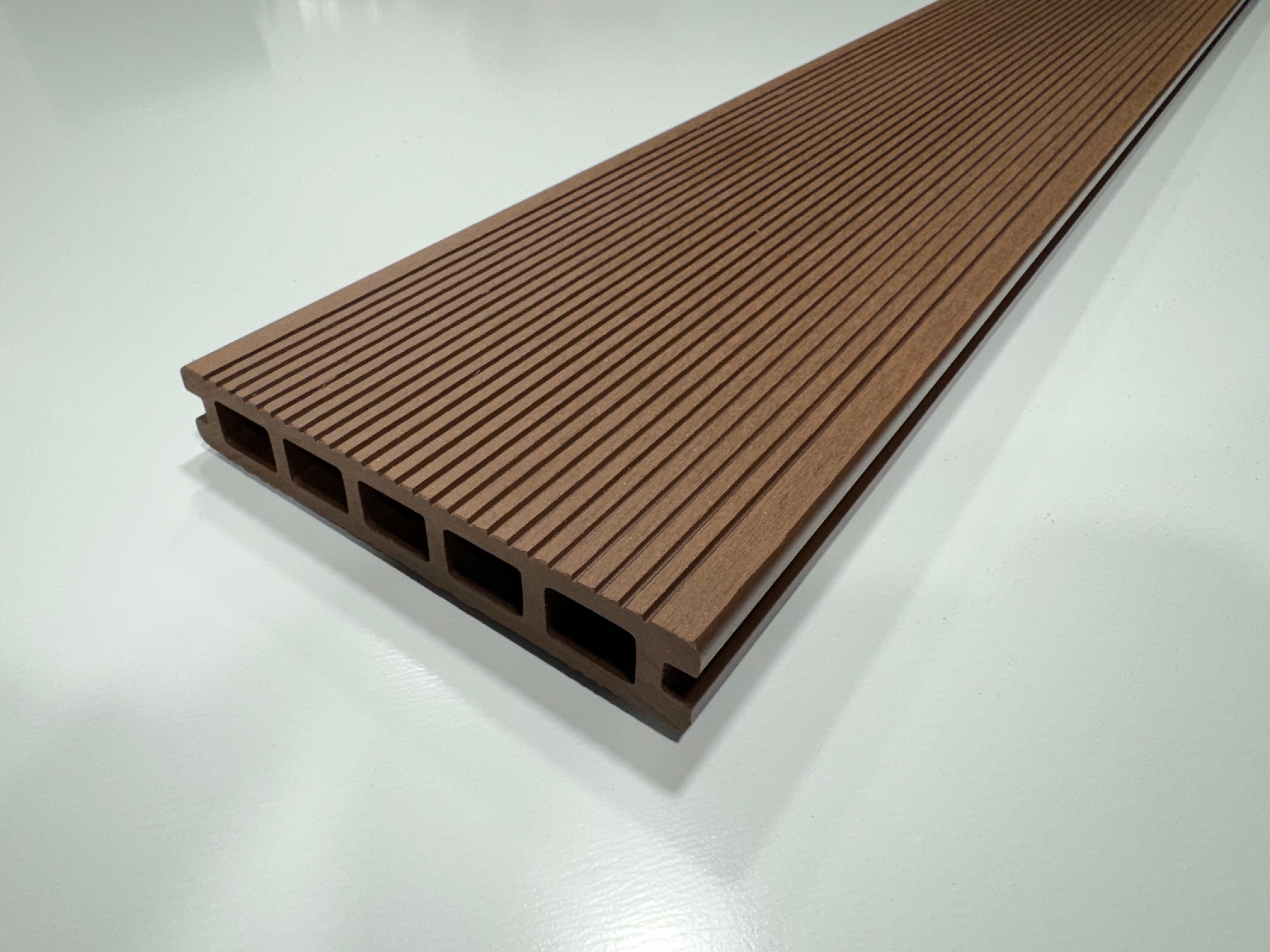 BUY Composite Decking Board, Wood Grain, Double Sided, Red Brown, 148x25 mm, 4 m (5.8x1 inch, 13.1 ft) | GREEN FINGER IRELAND | For Sale