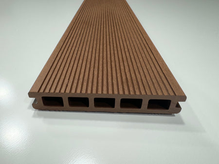 BUY Composite Decking Board, Wood Grain, Double Sided, Red Brown, 148x25 mm, 4 m (5.8x1 inch, 13.1 ft) | GREEN FINGER IRELAND | For Sale