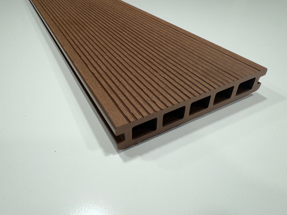 BUY Composite Decking Board, Wood Grain, Double Sided, Red Brown, 148x25 mm, 4 m (5.8x1 inch, 13.1 ft) | GREEN FINGER IRELAND | For Sale