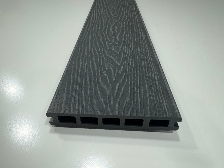 BUY Composite Decking Board, Wood Grain, Double Sided, Dark Grey, 148x25 mm, 4 m (5.8x1 inch, 13.1 ft) | GREEN FINGER IRELAND | For Sale